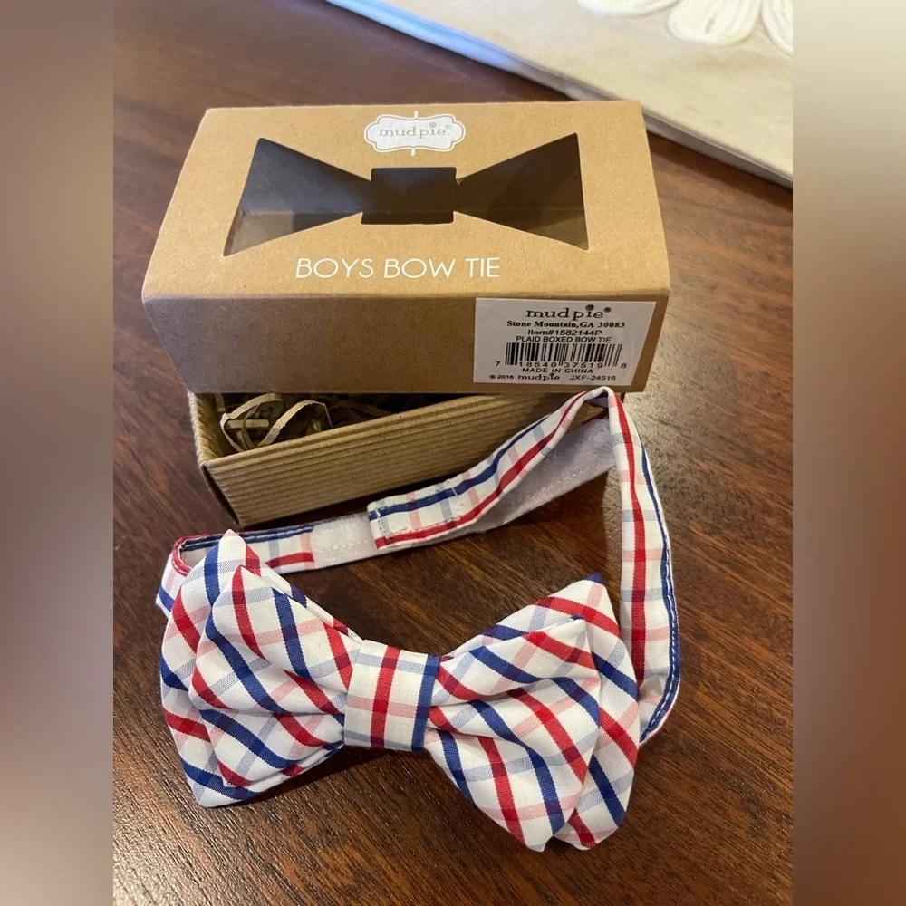Mud Pie Boys Bow Tie Red White Blue, NWT